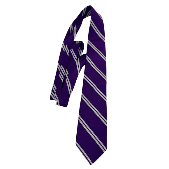 Brooks Brothers Other - Brooks Brothers 346 Mens Purple White Diagonal Striped Pure Silk Rep Necktie
